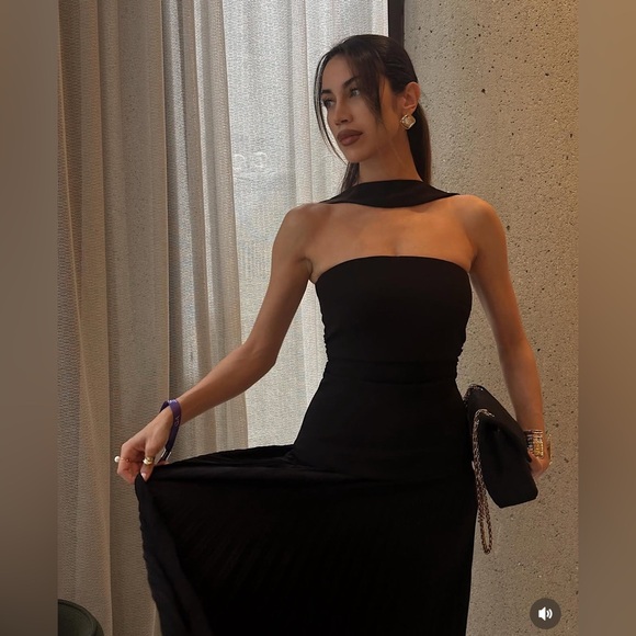 Choker Design Pleated Panel Dress Commense size XS-M CM4 FL2 - Picture 12 of 17